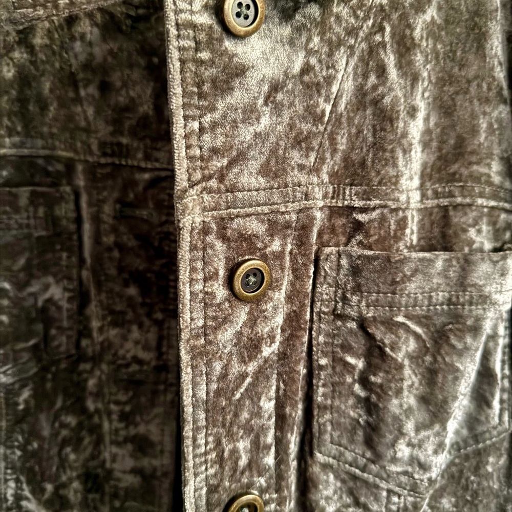 Anthropologie Olive Green Mineral Wash Long Jacket Coat Size 10 - Picture 15 of 16